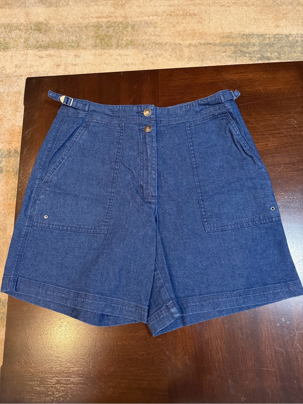Talbots Dark Blue High-Waist Denim Shorts size 8